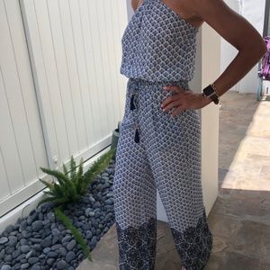 Tory Burch Baja Printed Silk Jumpsuit Small